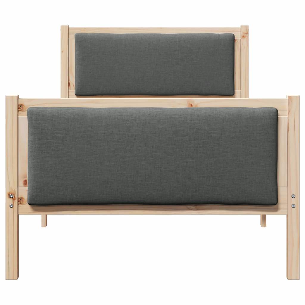 Sengestel med hovedgærde Mørkegrå 100 x 200 cm Stof