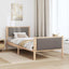 Sengestel med hovedgærde Gråbrun 90 x 200 cm Stof