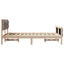 Sengestel med hovedgærde Gråbrun 135 x 190 cm Massiv fyrretræ