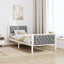 Sengestel med hovedgærde Lysegrå 90 x 200 cm Massiv fyrretræ