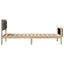 Sengestel med hovedgærde Mørkegrå 75 x 190 cm Massiv fyrretræ