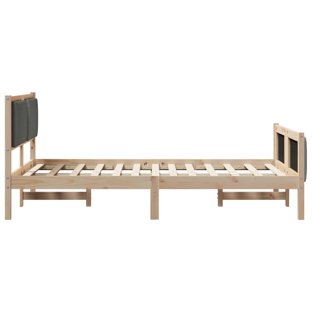 Sengestel brun og mørkegrå 120 x 200 cm Massivt fyrretræ