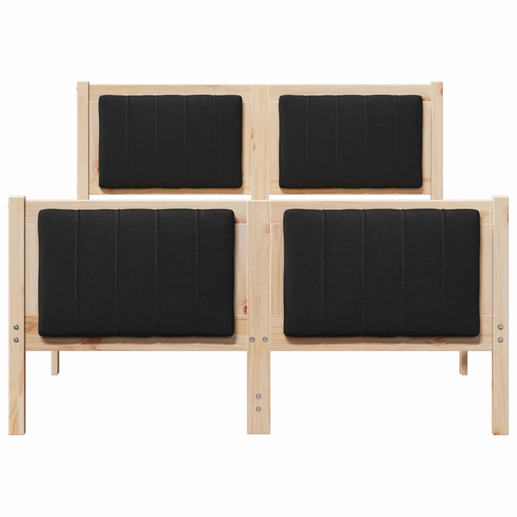 Sengestel Brun og sort 120 x 200 cm Massivt fyrretræ