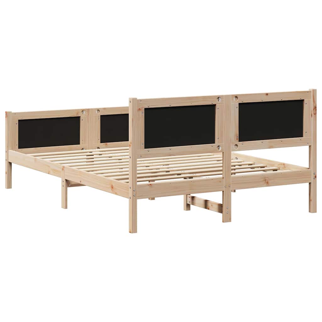 Sengestel Brun og lys grå 135 x 190 cm Massivt fyrretræ