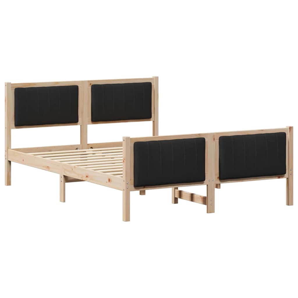 Sengestel Brun og sort 135 x 190 cm Massivt fyrretræ