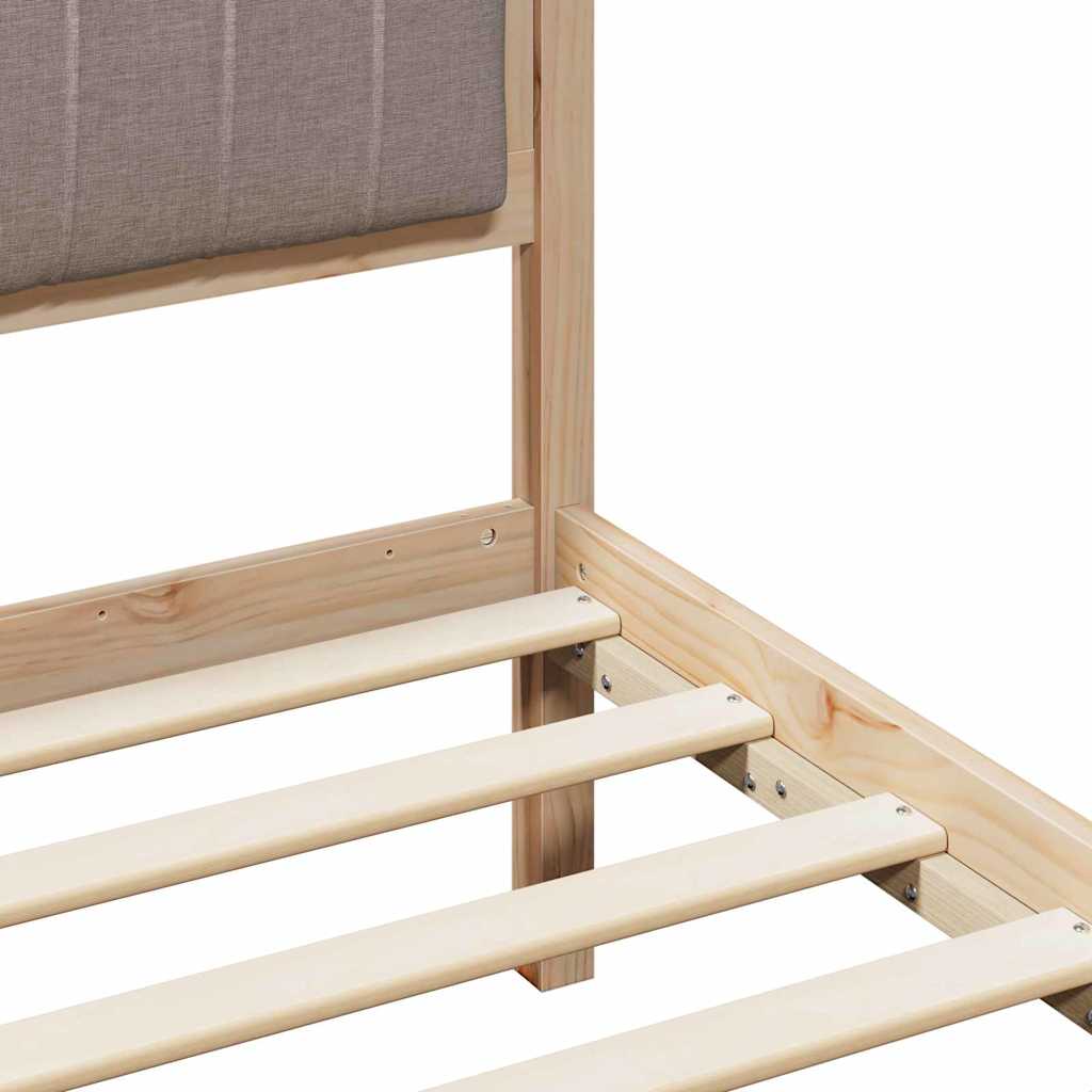 Sengestel Brun og taupe 135 x 190 cm Massivt fyrretræ