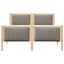 Sengestel Brun og taupe 135 x 190 cm Massivt fyrretræ