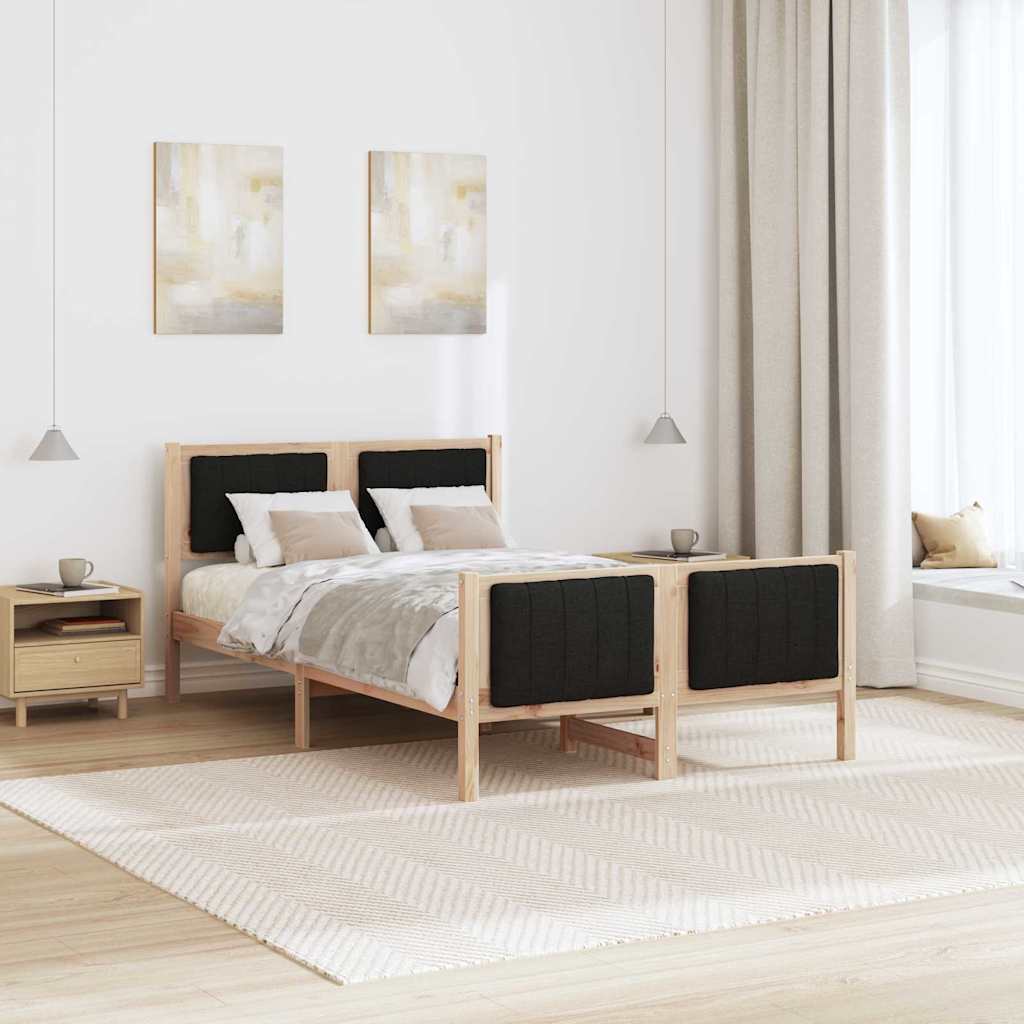 Sengestel Brun og sort 120 x 190 cm Massivt fyrretræ