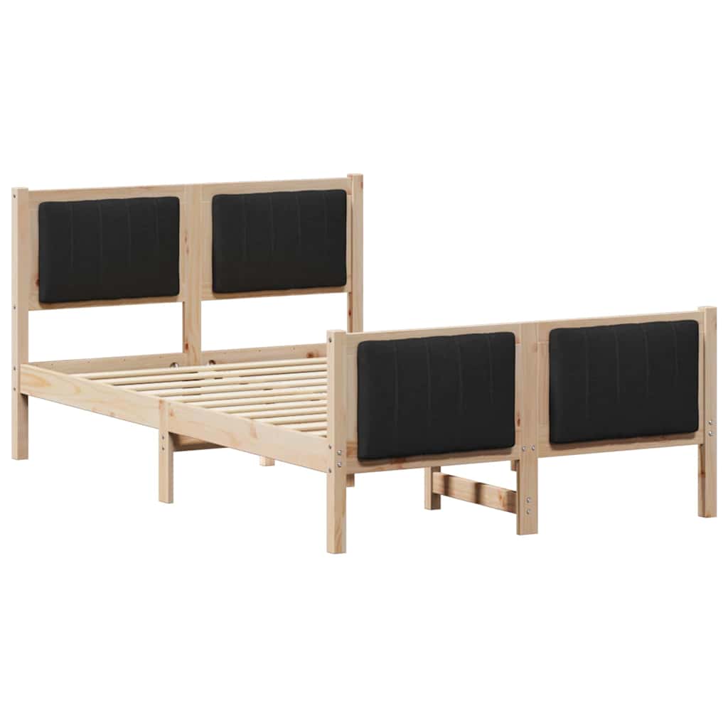 Sengestel Brun og sort 120 x 190 cm Massivt fyrretræ