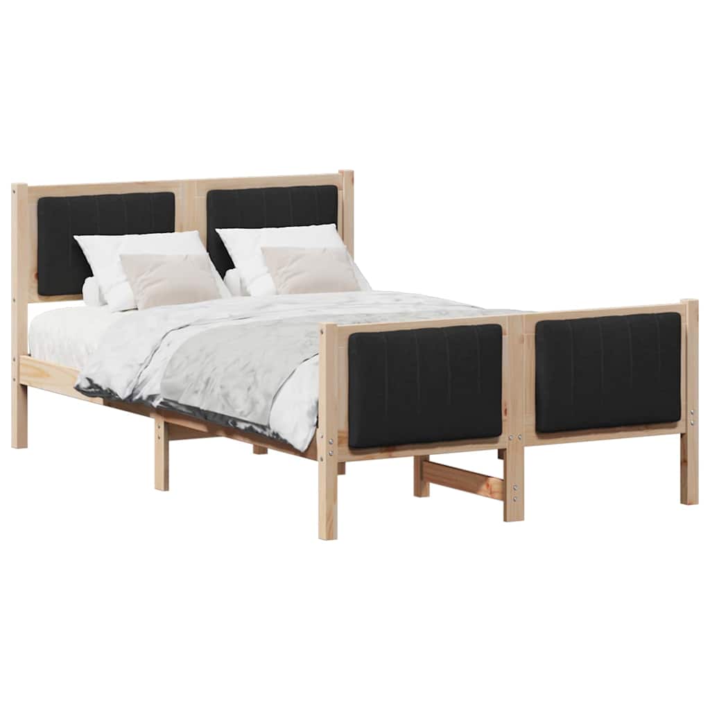 Sengestel Brun og sort 120 x 190 cm Massivt fyrretræ