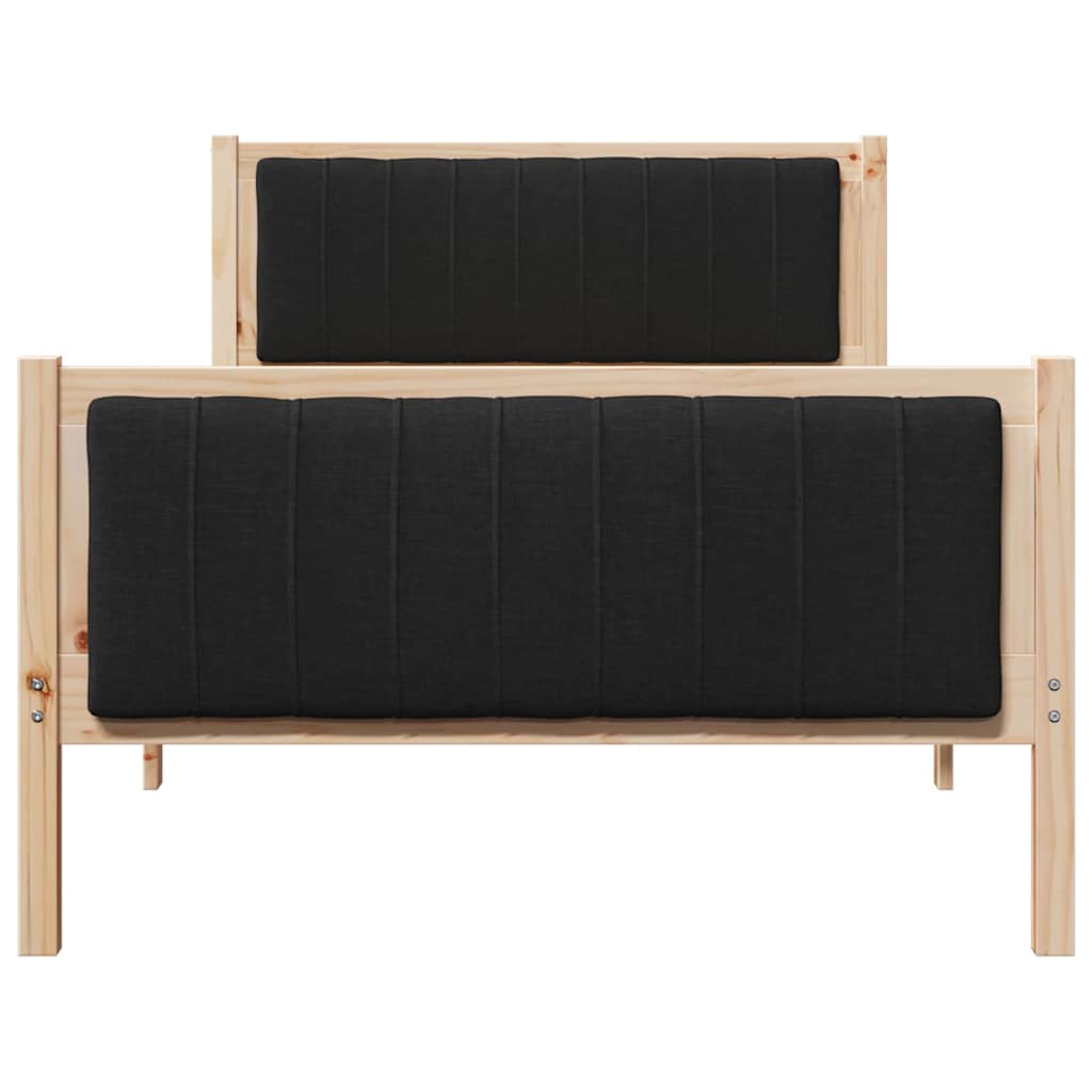 Sengestel Brun og sort 100 x 200 cm Massivt fyrretræ