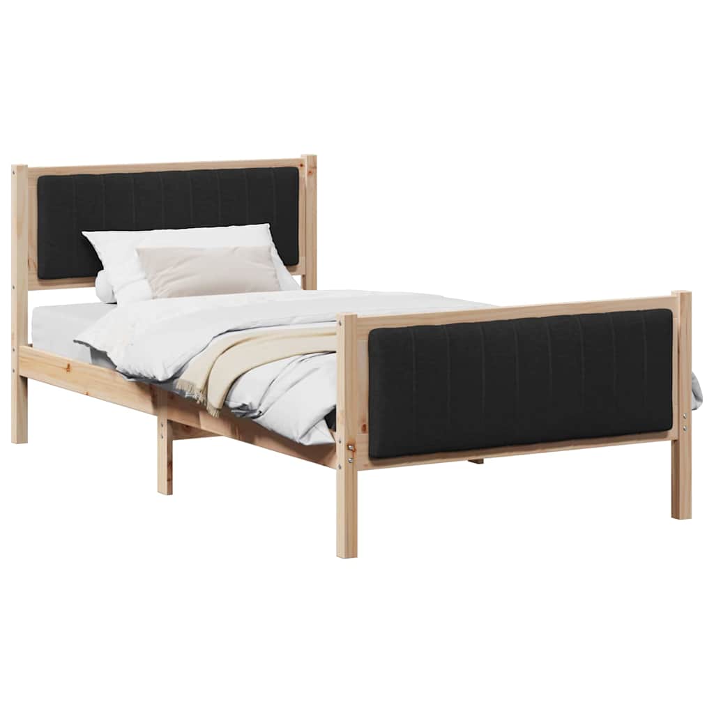 Sengestel Brun og sort 100 x 200 cm Massivt fyrretræ