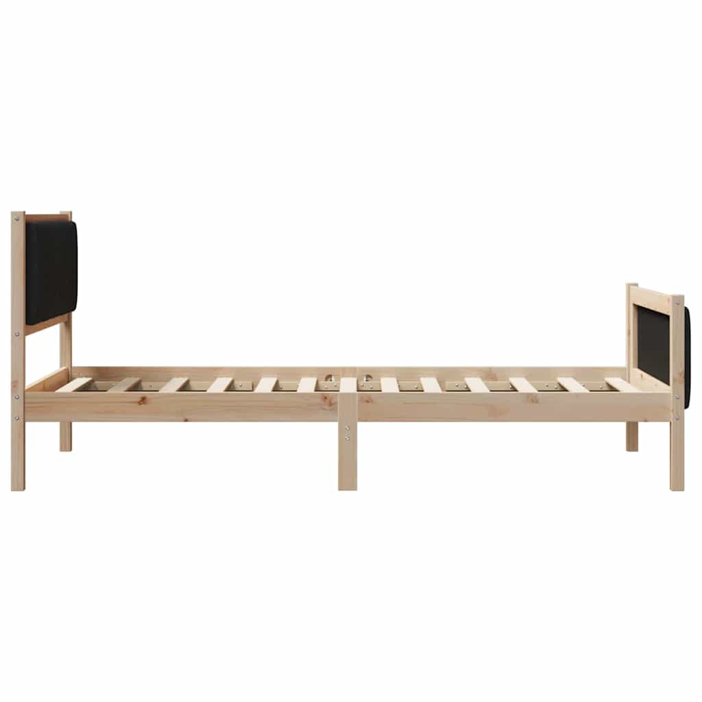 Sengestel Brun og sort 100 x 200 cm Massivt fyrretræ