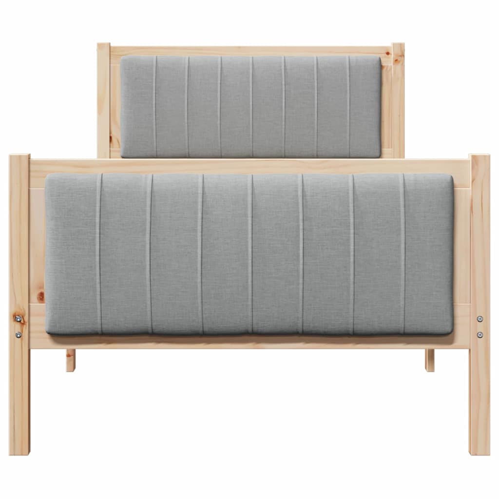 Sengestel Brun og lys grå 90 x 200 cm Massivt fyrretræ