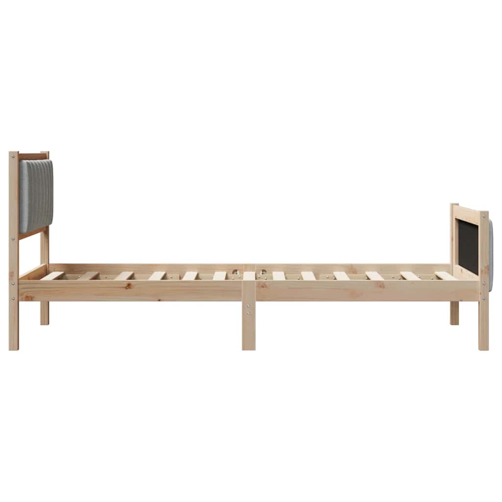 Sengestel Brun og lys grå 90 x 200 cm Massivt fyrretræ