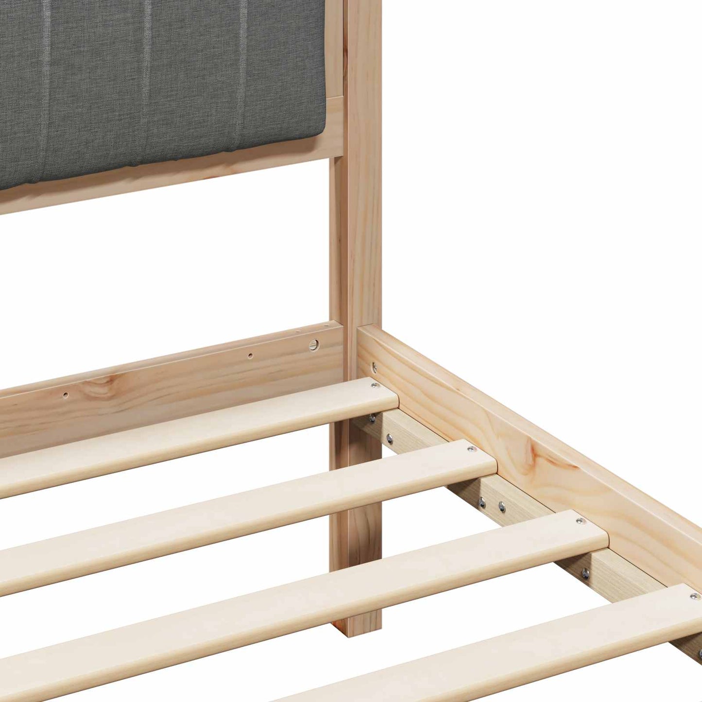 Sengestel brun og mørkegrå 90 x 200 cm Massivt fyrretræ