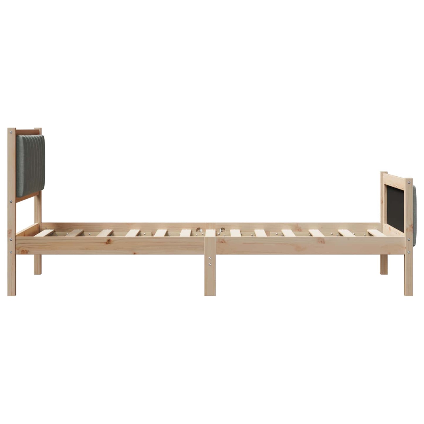 Sengestel brun og mørkegrå 90 x 200 cm Massivt fyrretræ