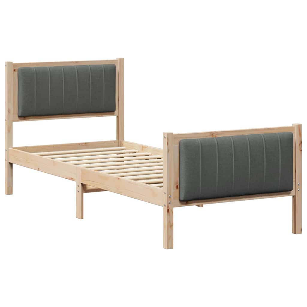 Sengestel brun og mørkegrå 80 x 200 cm Massivt fyrretræ