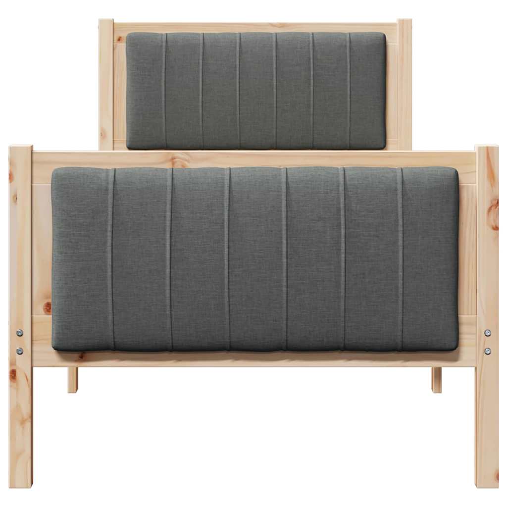 Sengestel brun og mørkegrå 80 x 200 cm Massivt fyrretræ