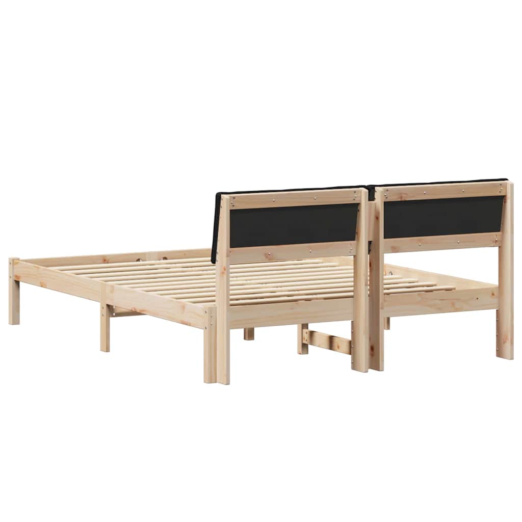 Sengestel Brun og sort 160 x 200 cm Massivt fyrretræ