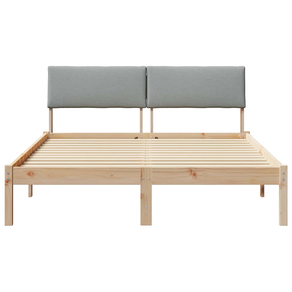 Sengestel Brun og lys grå 140 x 200 cm Massivt fyrretræ