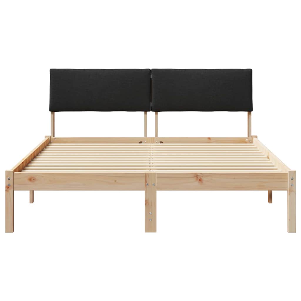 Sengestel Brun og sort 140 x 200 cm Massivt fyrretræ