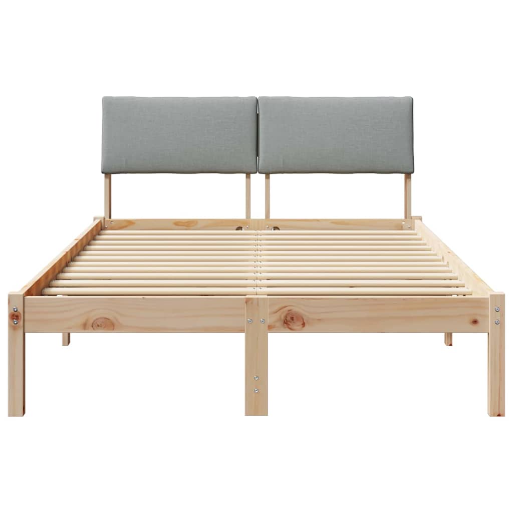 Sengestel Brun og lys grå 120 x 200 cm Massivt fyrretræ
