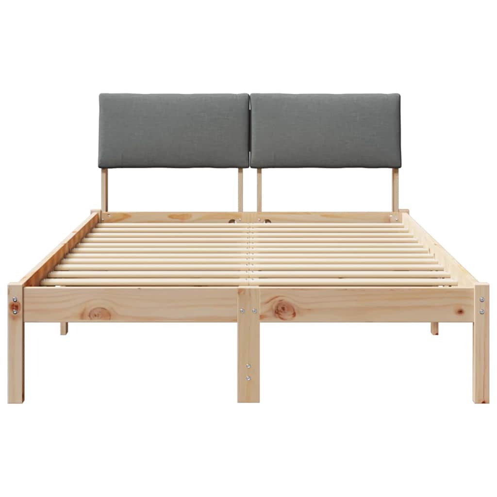 Sengestel brun og mørkegrå 120 x 200 cm Massivt fyrretræ