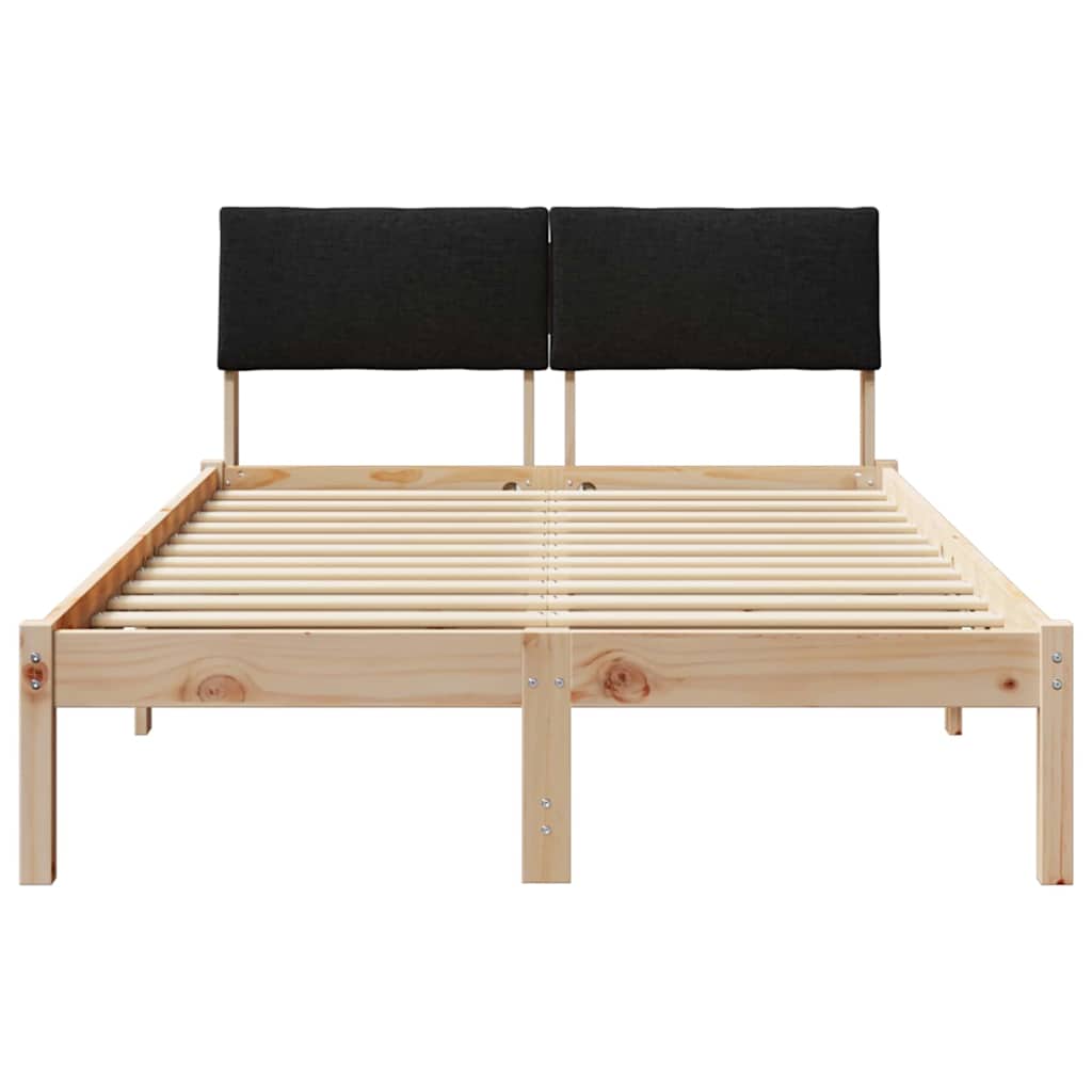 Sengestel Brun og sort 120 x 200 cm Massivt fyrretræ