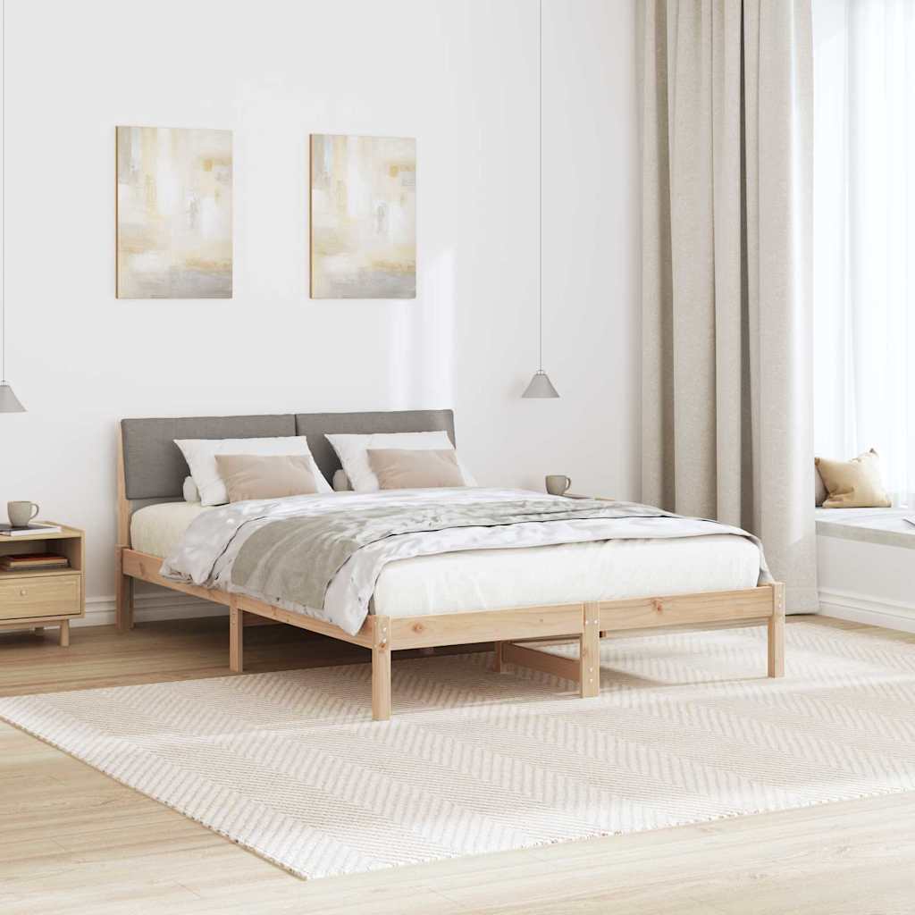 Sengestel Brun og taupe 140 x 190 cm Massivt fyrretræ