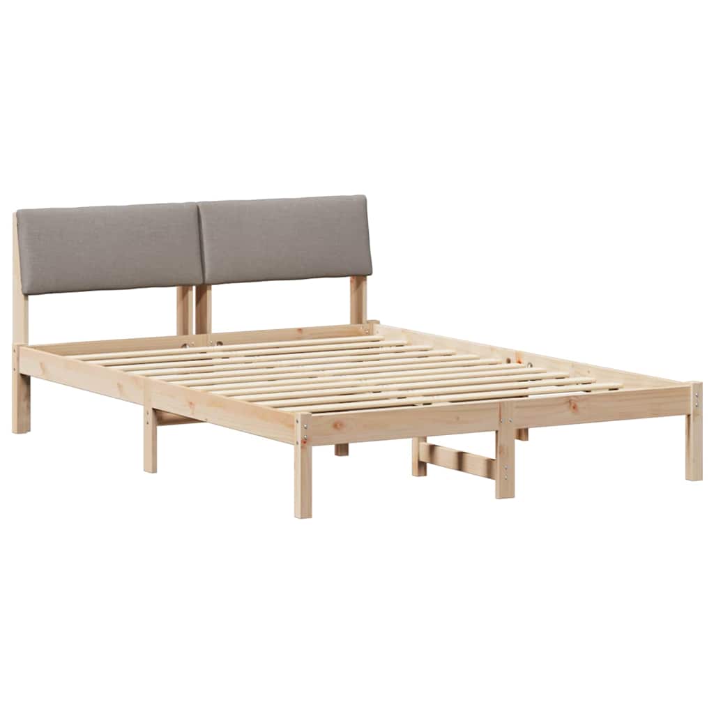 Sengestel Brun og taupe 140 x 190 cm Massivt fyrretræ
