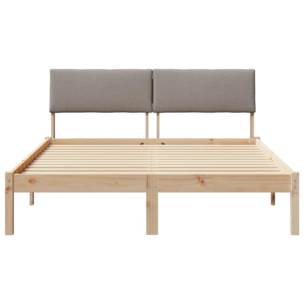 Sengestel Brun og taupe 140 x 190 cm Massivt fyrretræ
