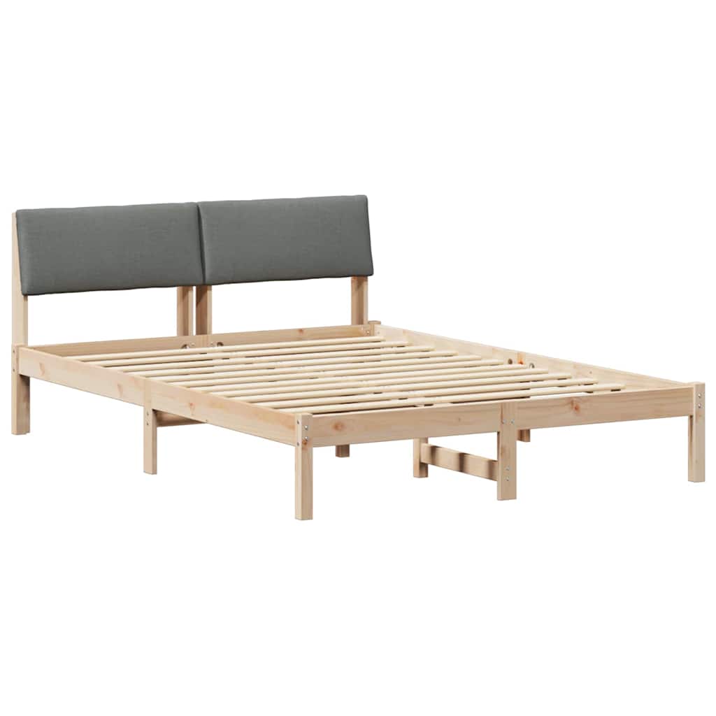 Sengestel brun og mørkegrå 135 x 190 cm Massivt fyrretræ
