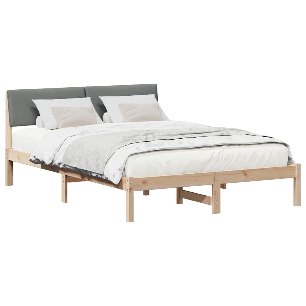 Sengestel brun og mørkegrå 135 x 190 cm Massivt fyrretræ
