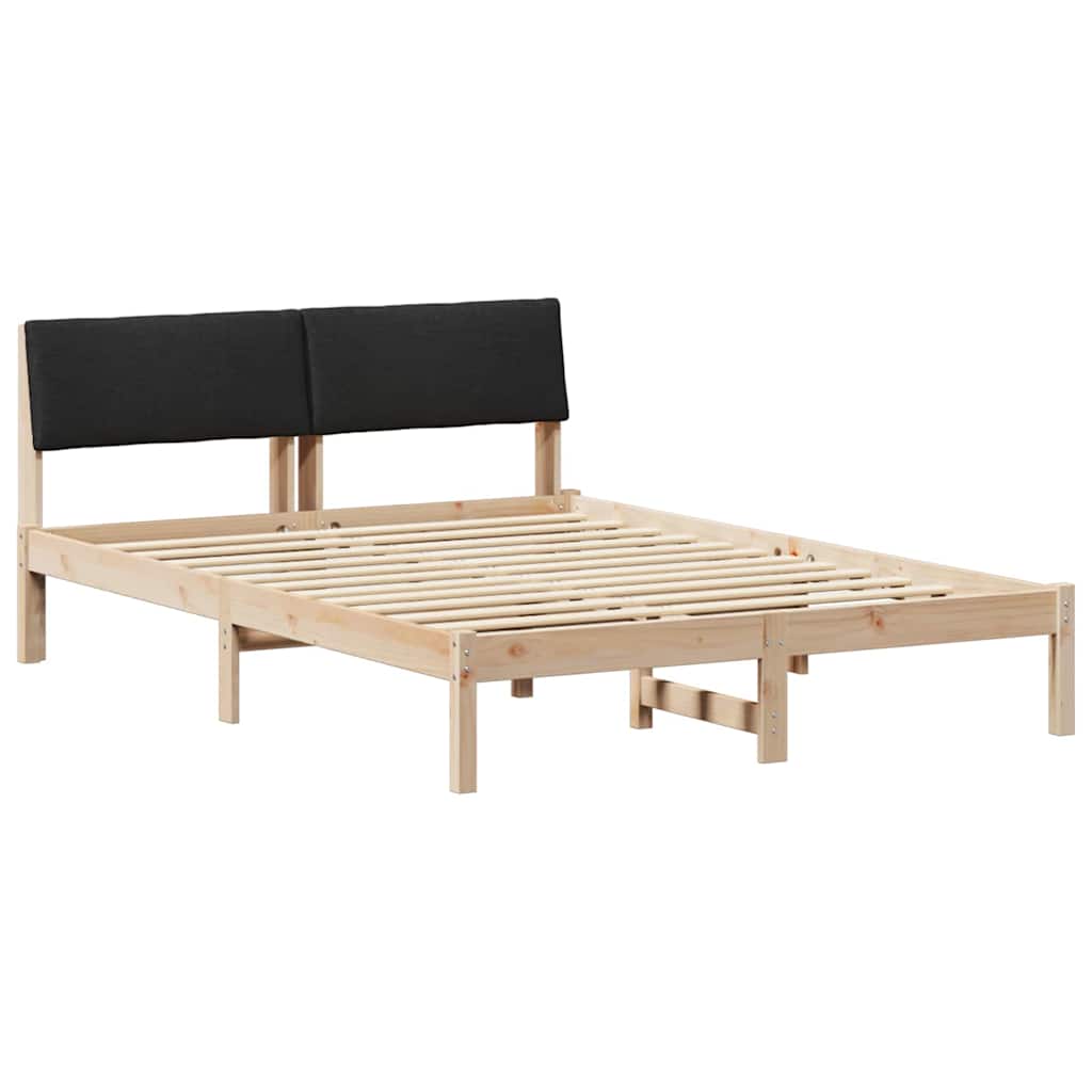 Sengestel Brun og sort 135 x 190 cm Massivt fyrretræ