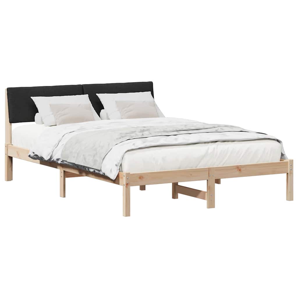 Sengestel Brun og sort 135 x 190 cm Massivt fyrretræ