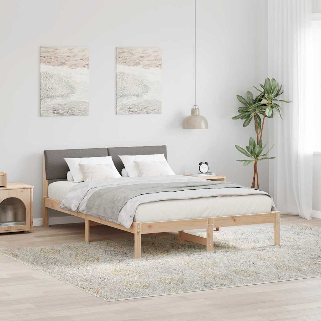 Sengestel Brun og taupe 135 x 190 cm Massivt fyrretræ