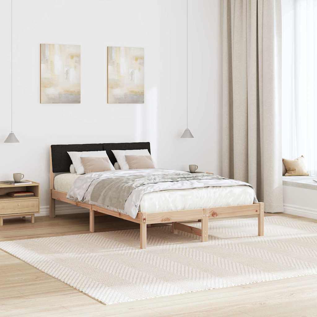 Sengestel Brun og sort 120 x 190 cm Massivt fyrretræ