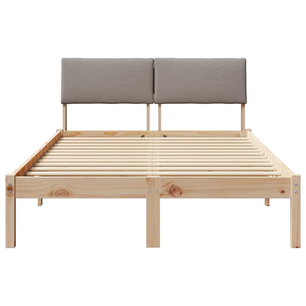 Sengestel Brun og taupe 120 x 190 cm Massivt fyrretræ