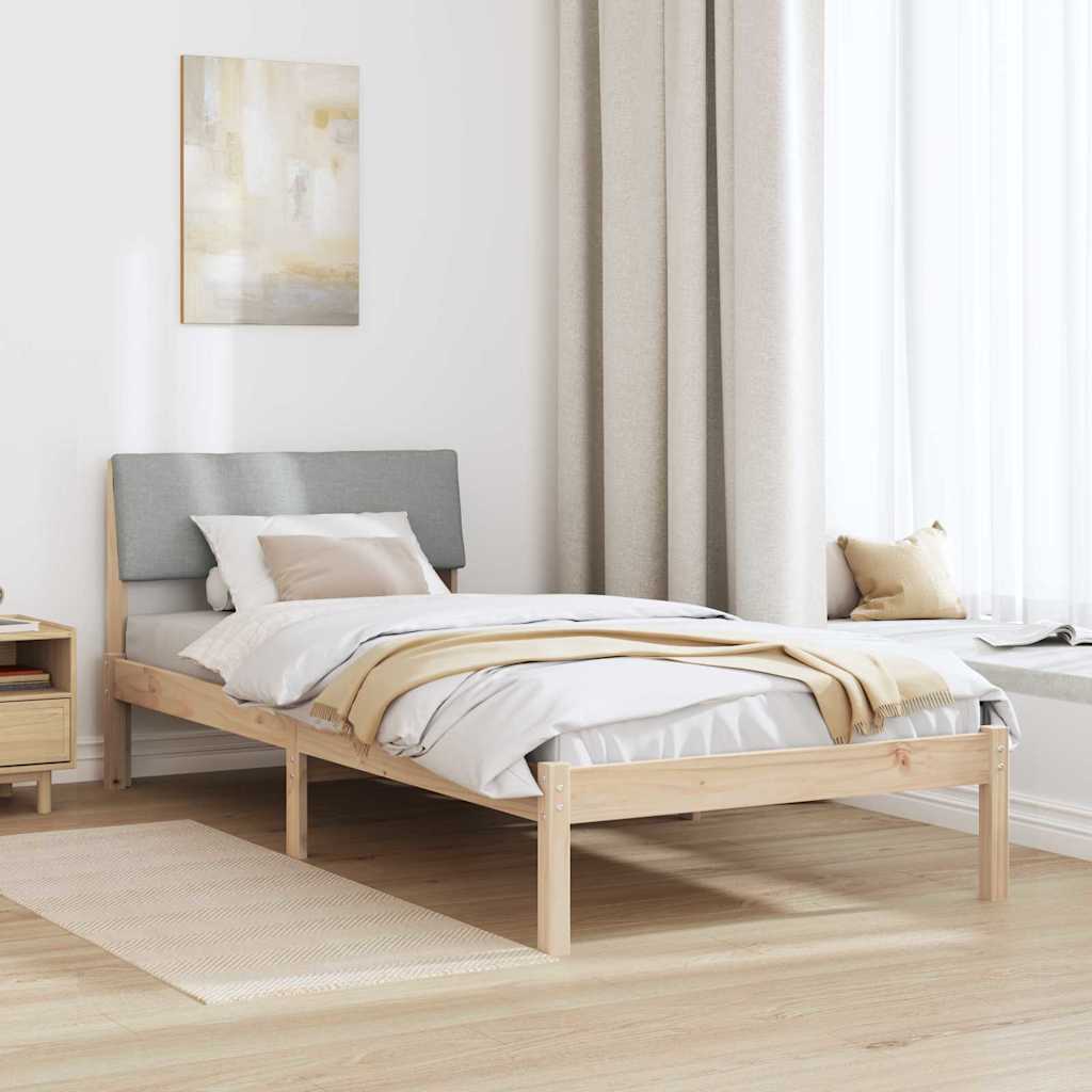 Sengestel Brun og lys grå 100 x 200 cm Massivt fyrretræ