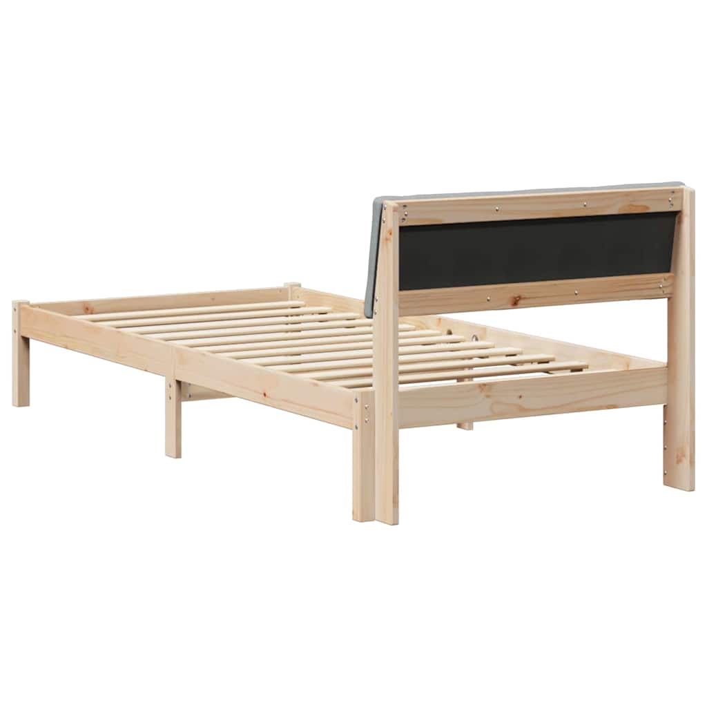 Sengestel Brun og lys grå 100 x 200 cm Massivt fyrretræ