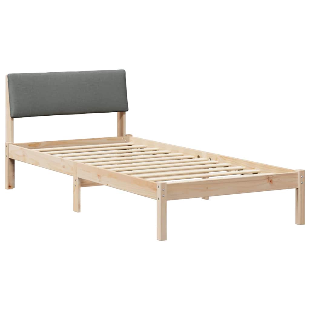Sengestel brun og mørkegrå 100 x 200 cm Massivt fyrretræ
