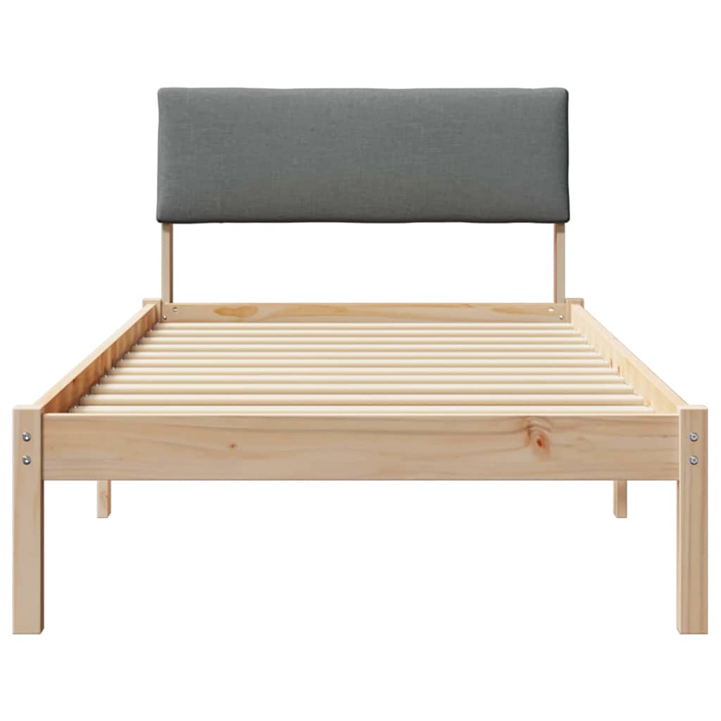 Sengestel brun og mørkegrå 100 x 200 cm Massivt fyrretræ