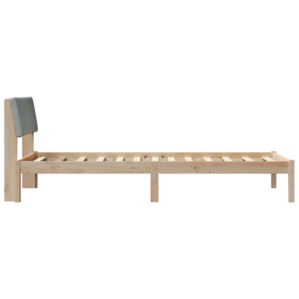 Sengestel Brun og lys grå 90 x 200 cm Massivt fyrretræ