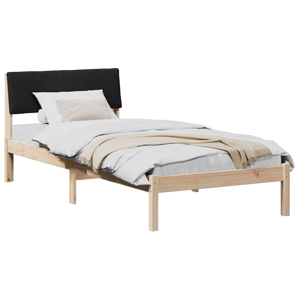 Sengestel Brun og sort 90 x 200 cm Massivt fyrretræ