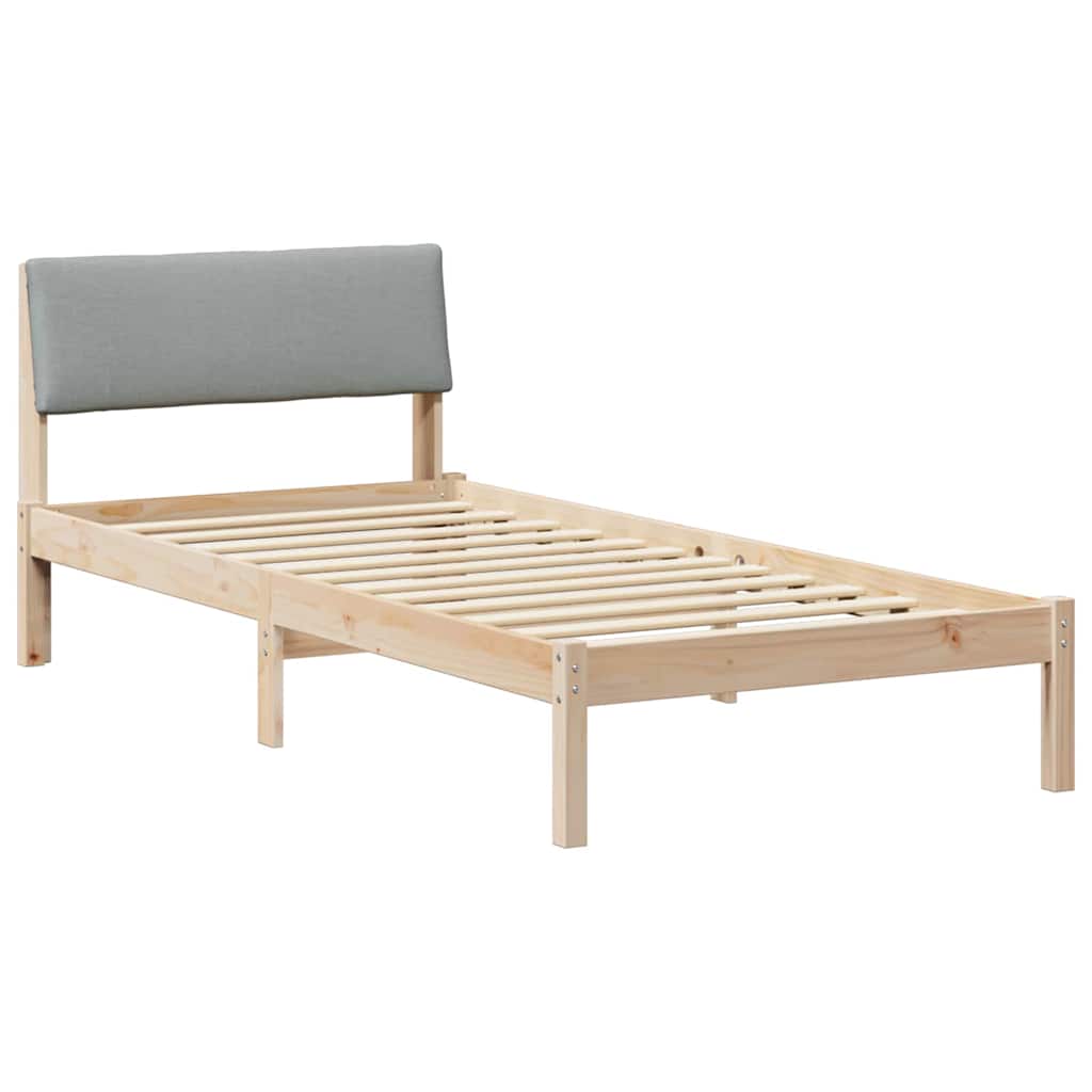 Sengestel Brun og lys grå 90 x 190 cm Massivt fyrretræ