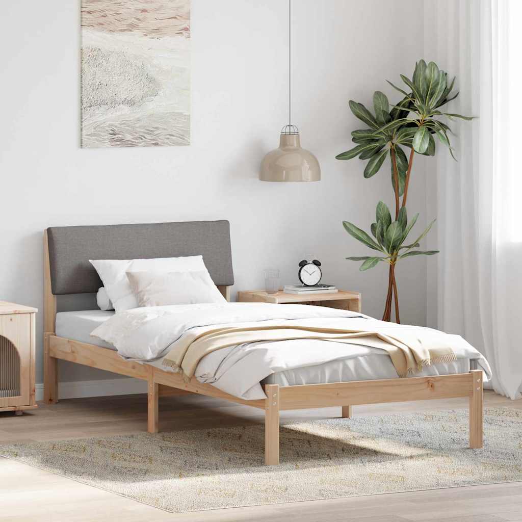 Sengestel Brun og taupe 90 x 190 cm Massivt fyrretræ