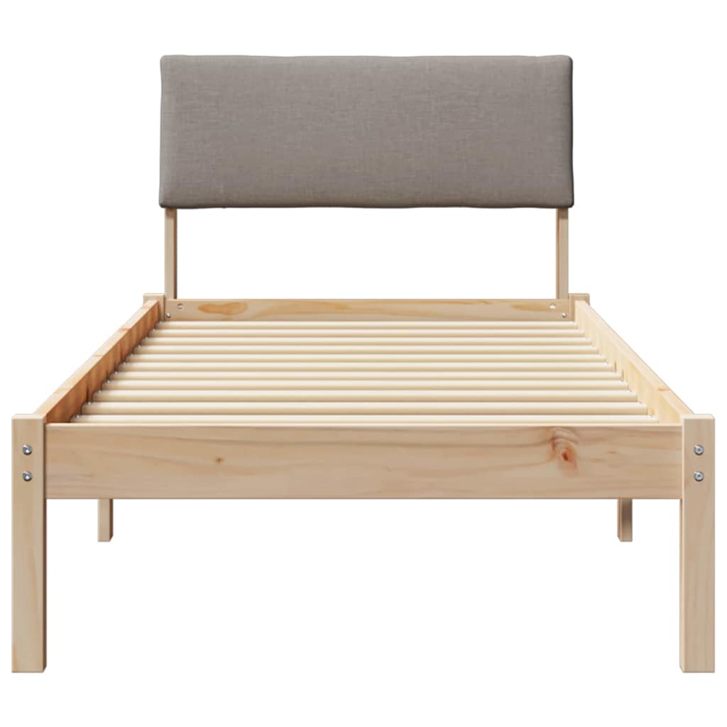 Sengestel Brun og taupe 75 x 190 cm Massivt fyrretræ