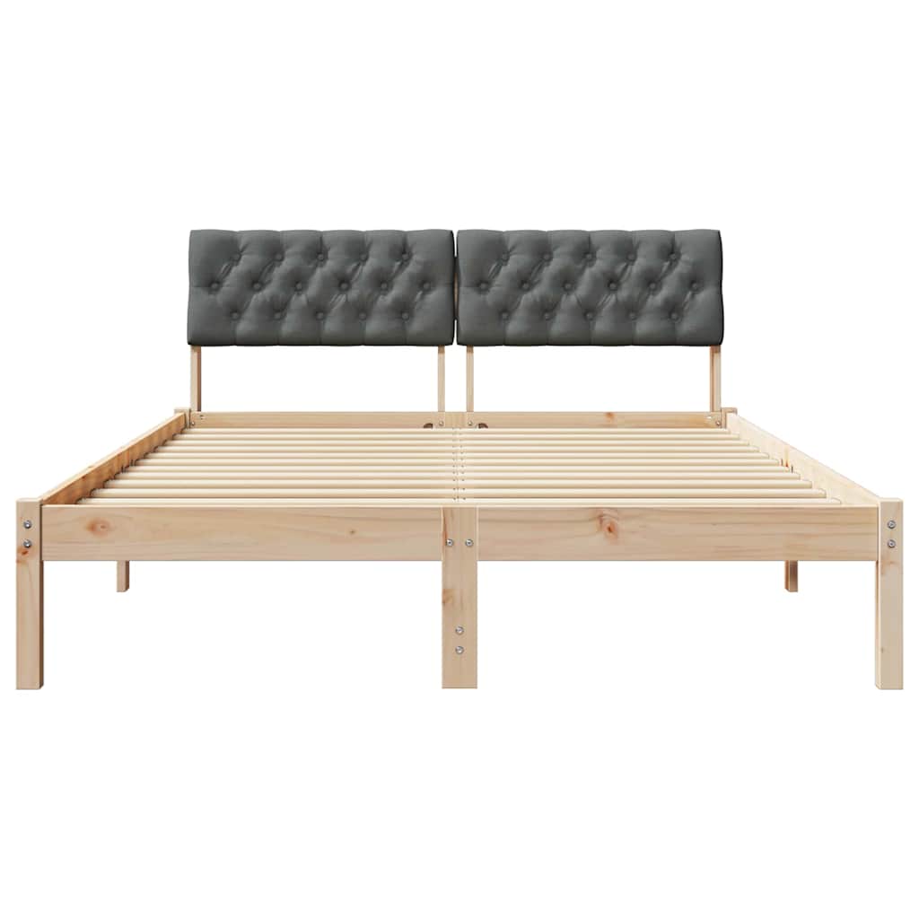 Sengestel brun og mørkegrå 160 x 200 cm Massivt fyrretræ