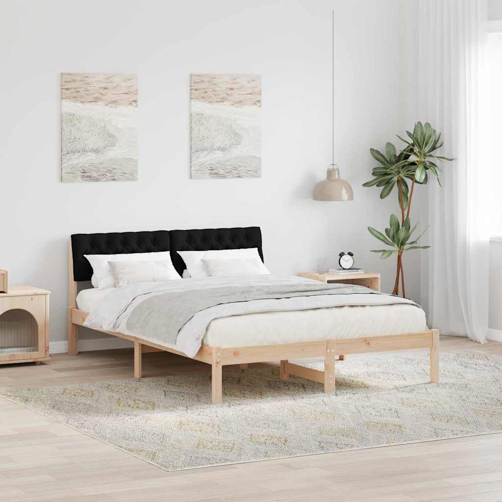 Sengestel Brun og sort 160 x 200 cm Massivt fyrretræ
